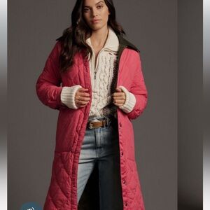 NVLT-Reversible Long Quilted Barn Chore Jacket-Corduroy Collar-XS-Read